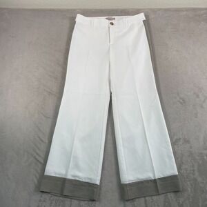 Banana Republic Framed Wide Leg Pants Women 8 White Grey Panels Dressy NWOT $169